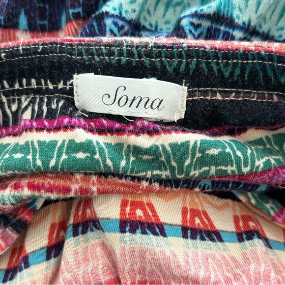 Soma Colorful Patterned Stripe Maxi Dress Size S Convertible Straps Empire Waist - Picture 10 of 11